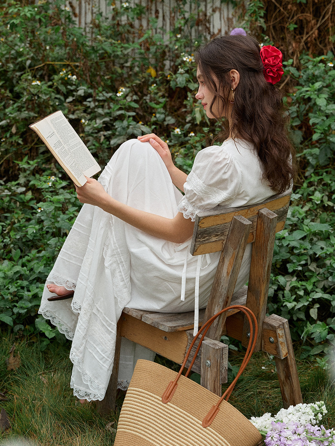 Luella Square Neck Embroidered Dress