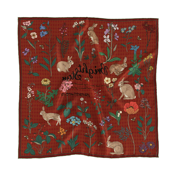 Chowxiaodou 16 Momme Small Square Slik Twill Scarf 65*65-Red