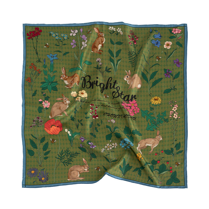 16 Momme Small Square Slik Twill Scarf 65*65