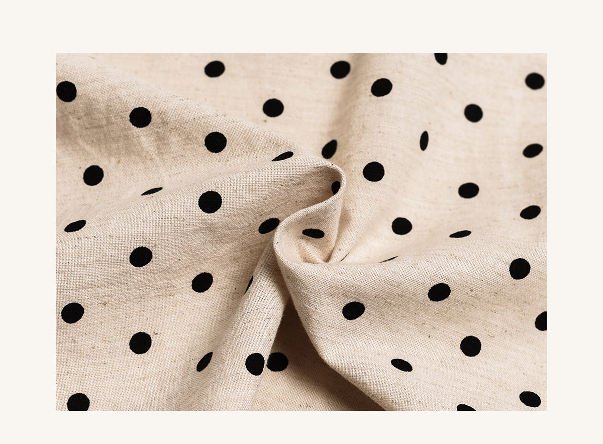 Hebe Round Neck Polka Dot Linen Dress