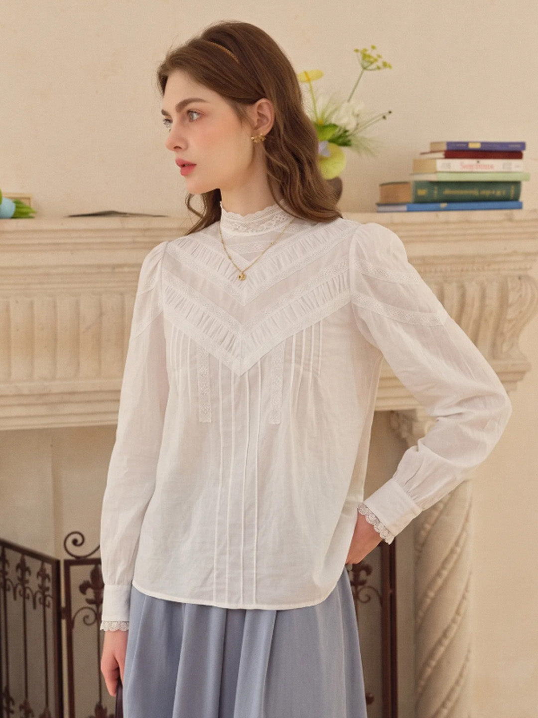 Daphne Lace Embroidery Blouse