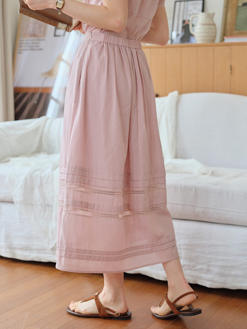 Carmen French Embroidery Midi Skirt