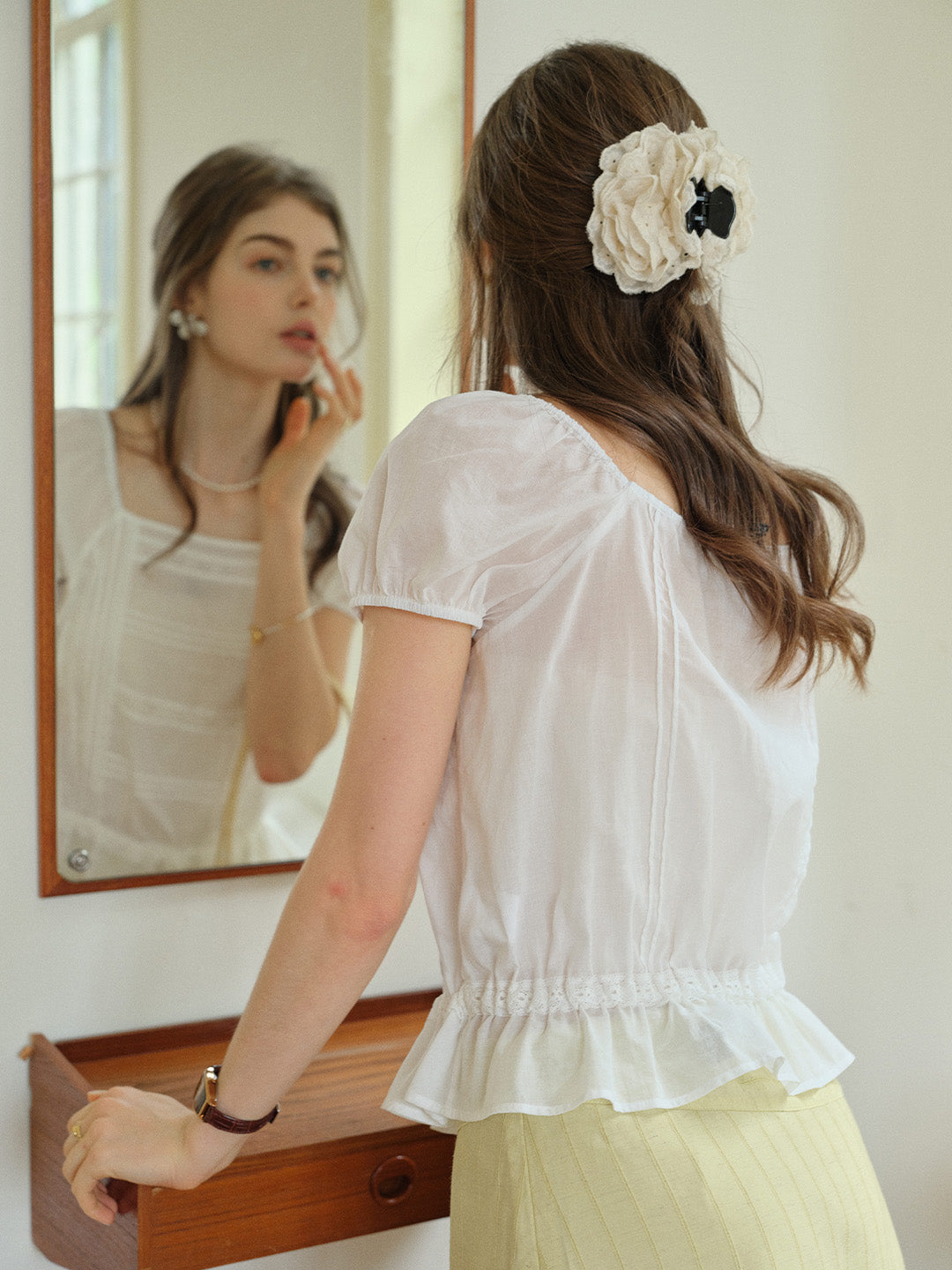 Halo 100%Cotton French Loose Blouse