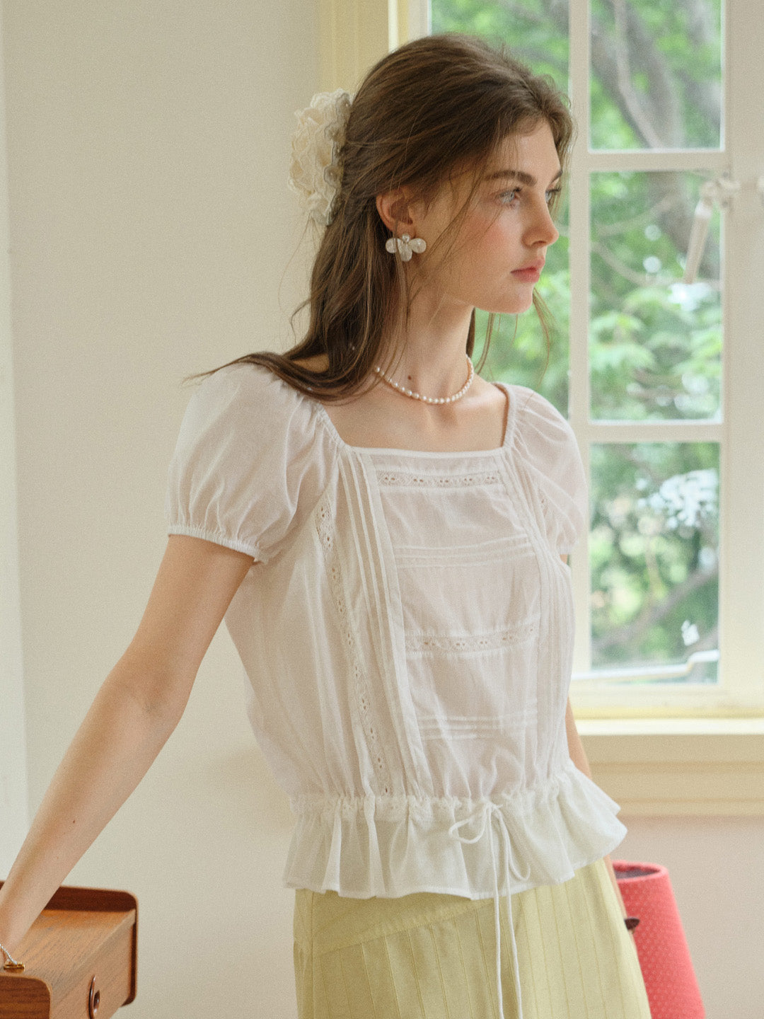 Halo 100%Cotton French Loose Blouse