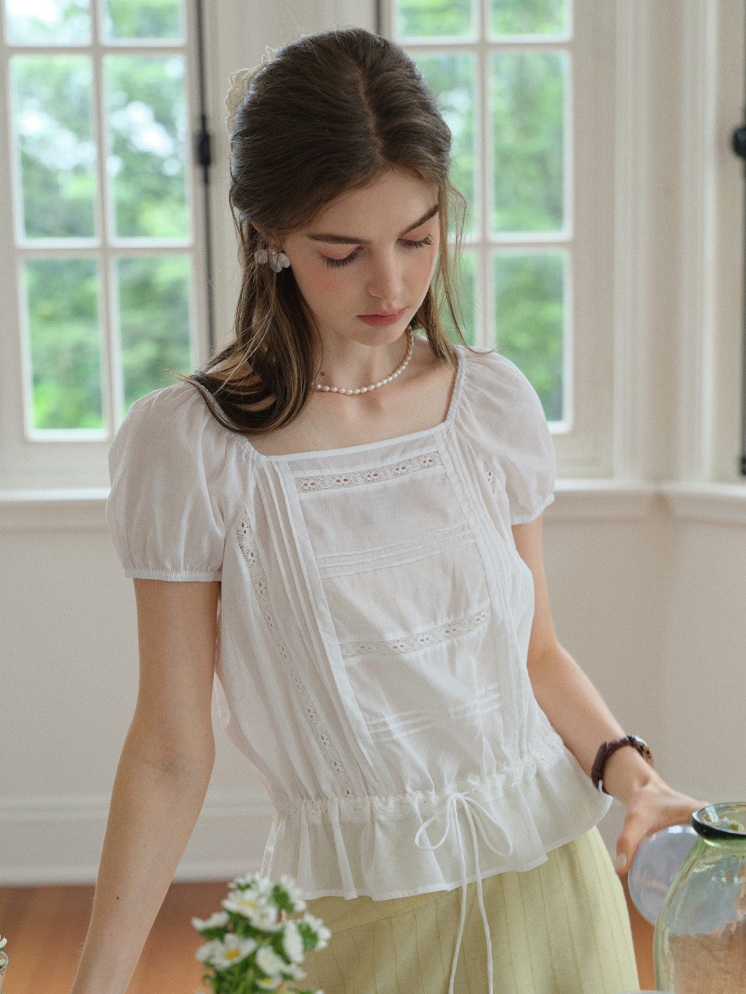 Halo 100%Cotton French Loose Blouse