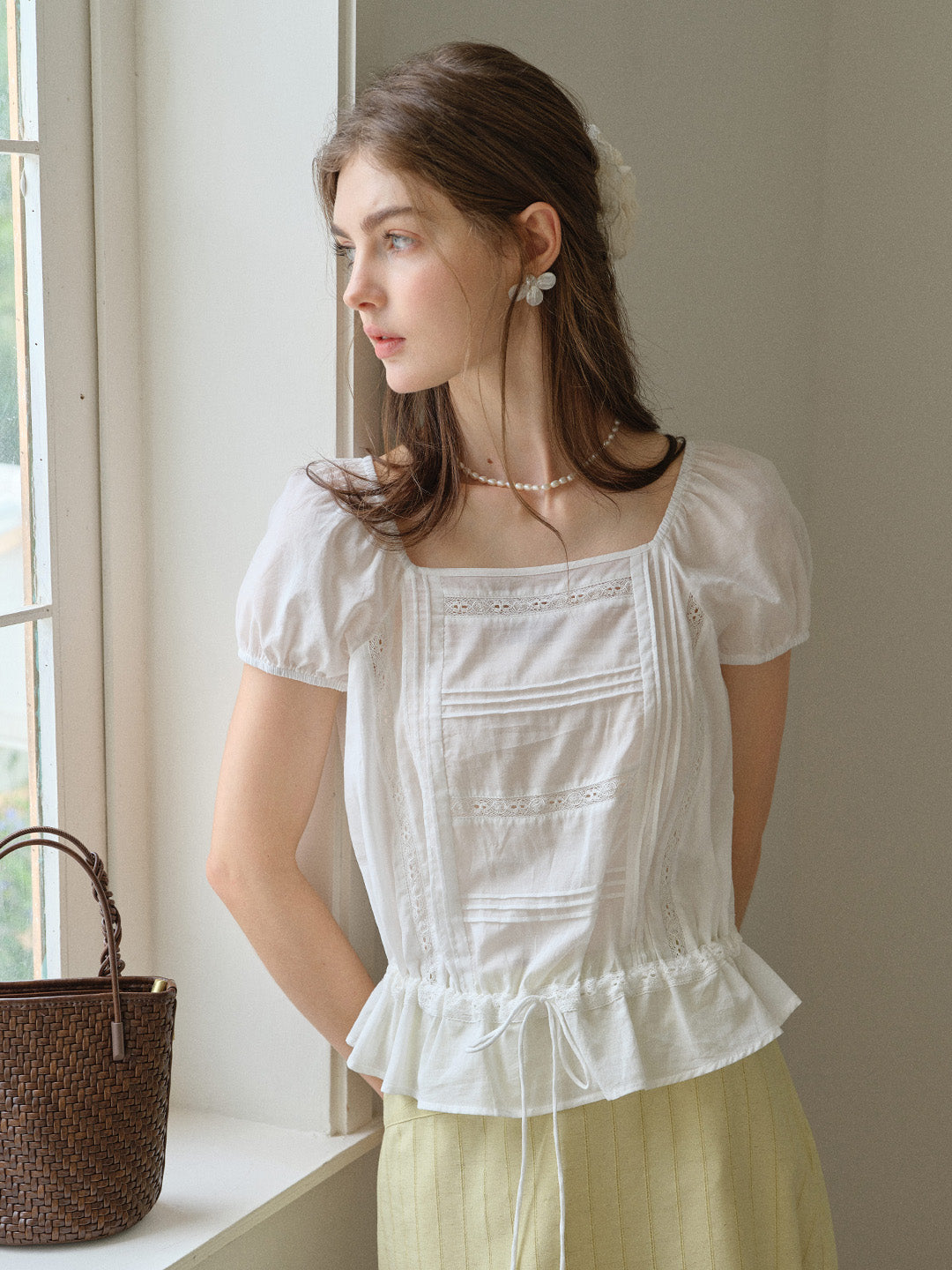 Halo 100%Cotton French Loose Blouse