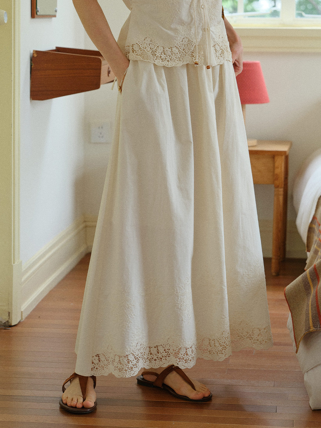 Delilah 100%Cotton Midi Skirt
