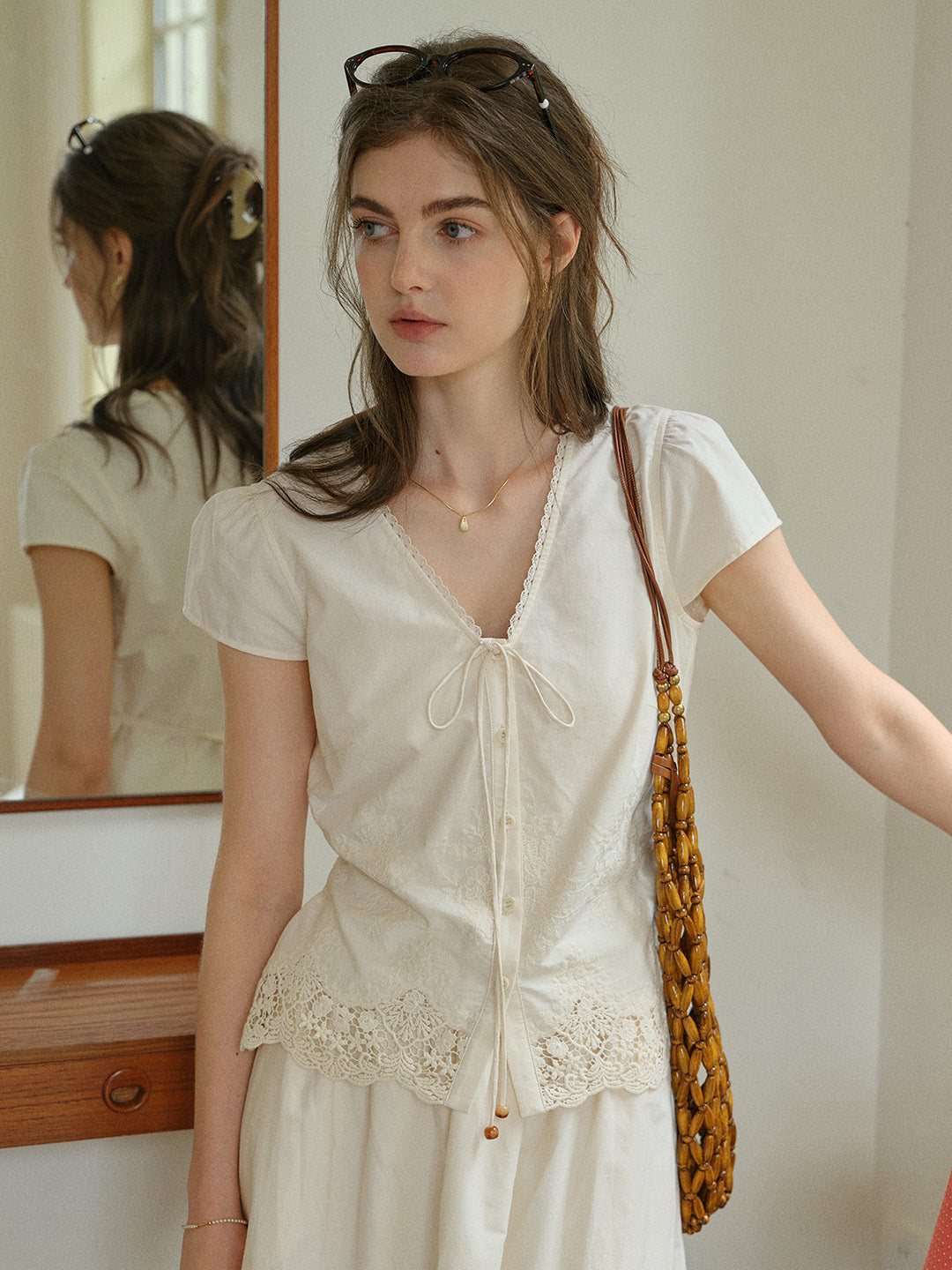 Adrianna 100% Cotton Embroidery Blouse