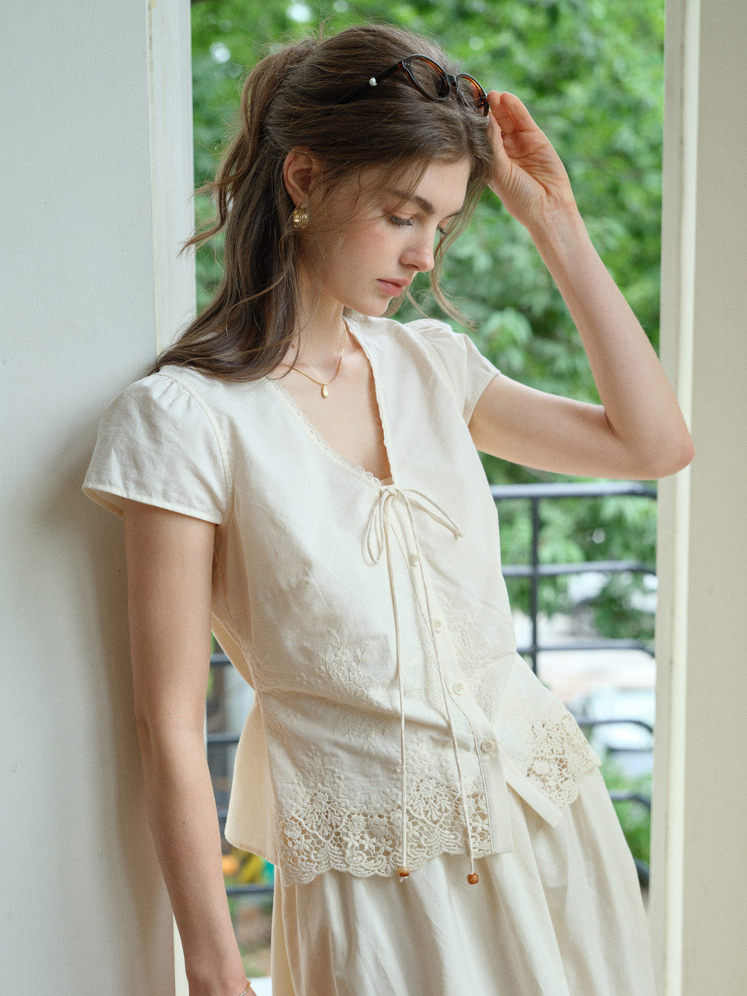 Adrianna 100% Cotton Embroidery Blouse