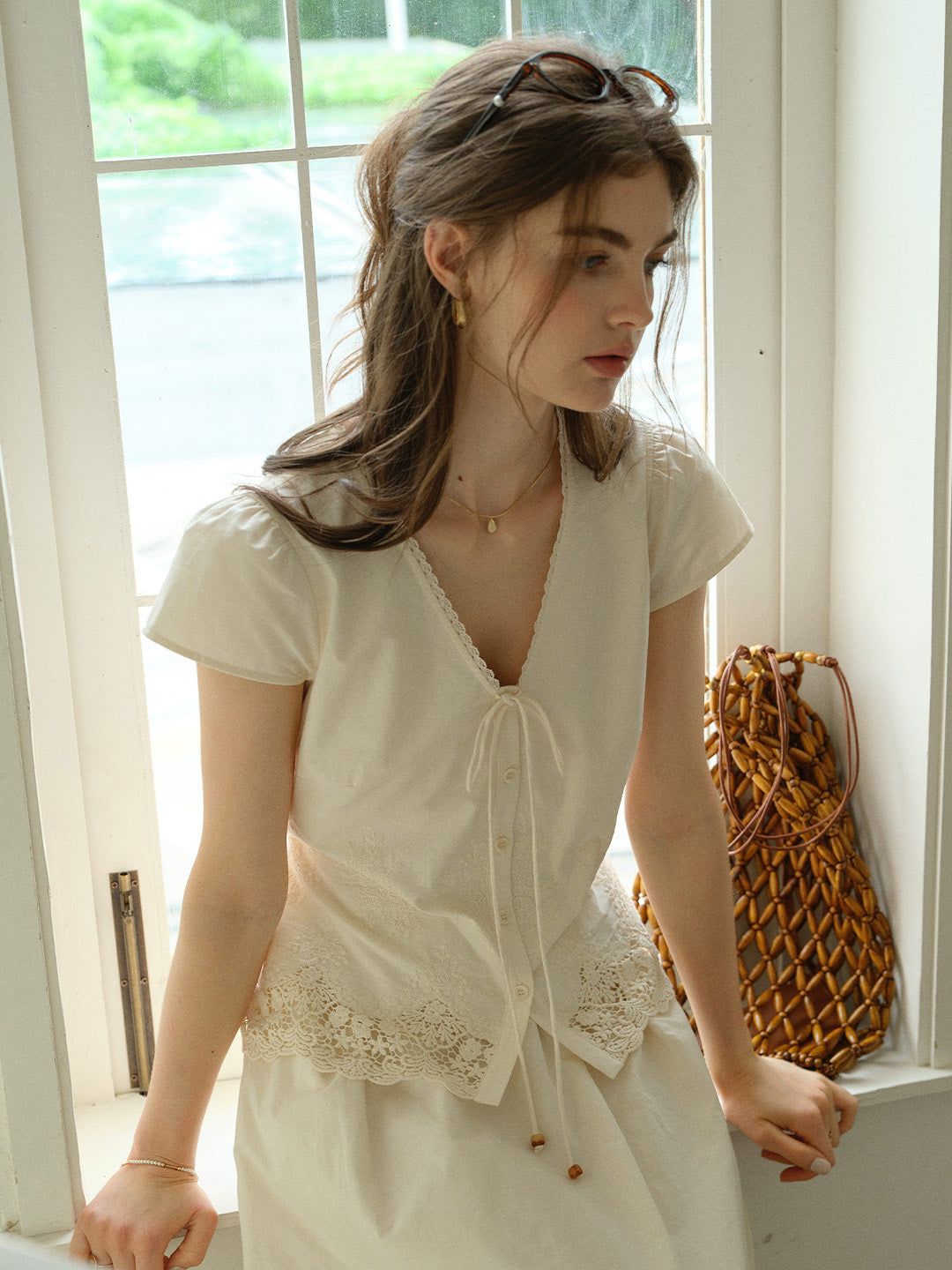 Adrianna 100% Cotton Embroidery Blouse