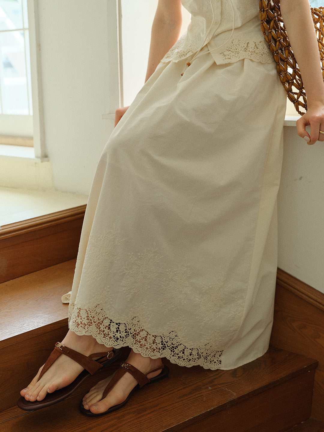 Delilah 100%Cotton Midi Skirt