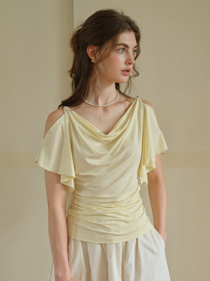 Kiera V-Neck Gathered Waisted Top