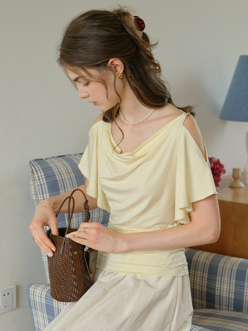 Kiera V-Neck Gathered Waisted Top
