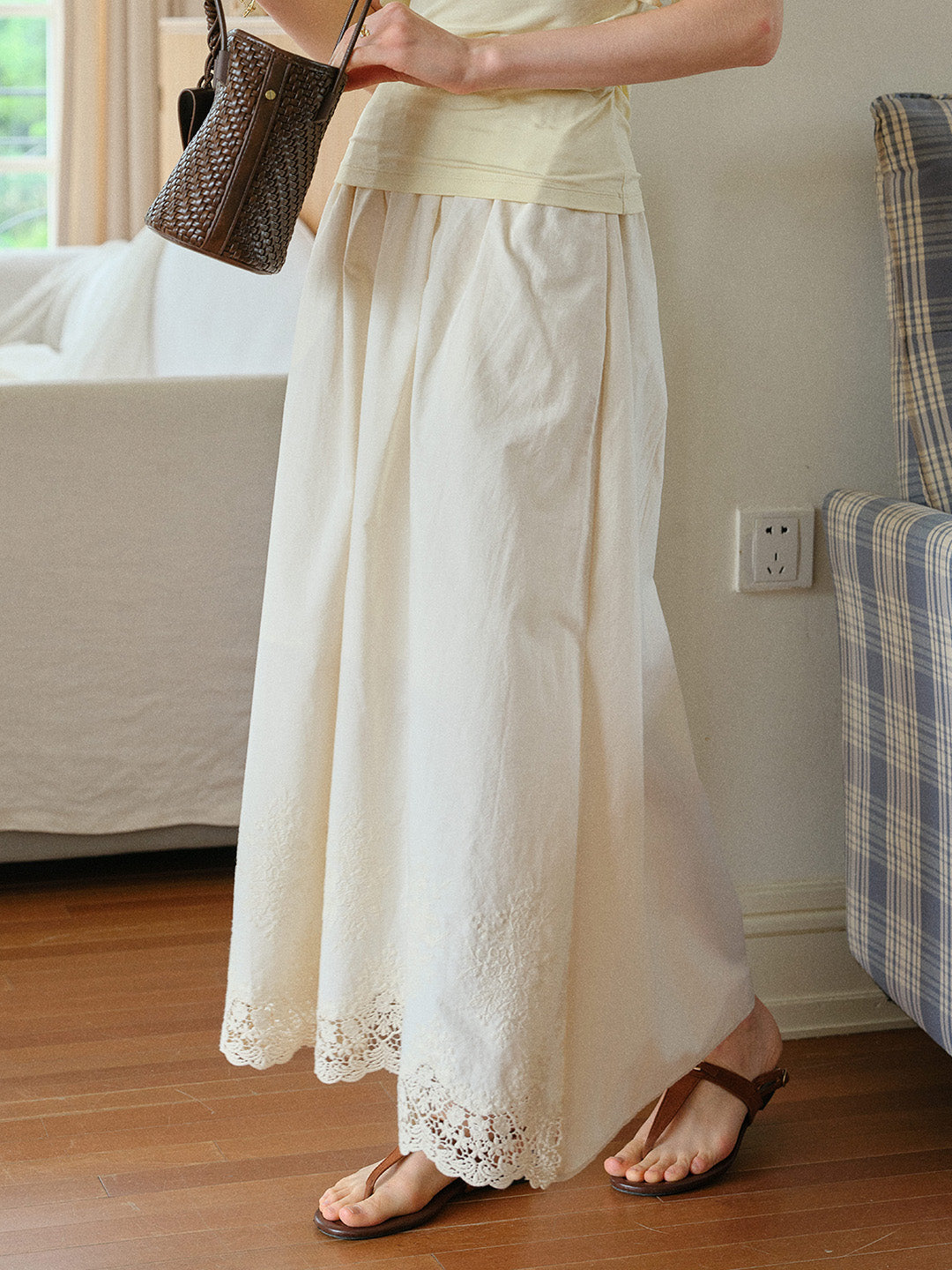 Delilah 100%Cotton Midi Skirt
