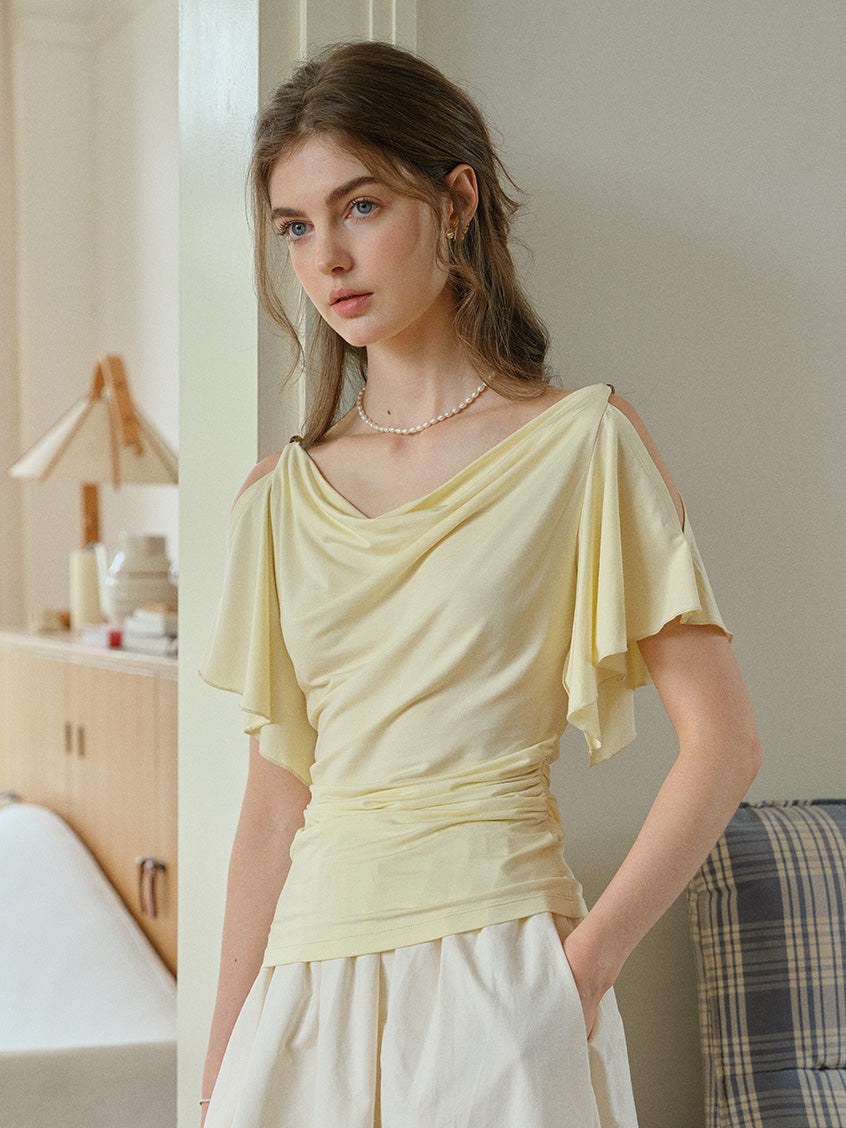 Kiera V-Neck Gathered Waisted Top