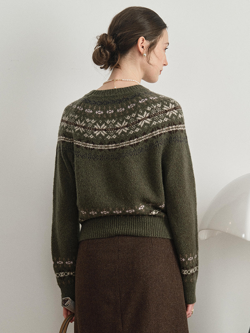 Chiara Fair Isle 100%Wool Sweater