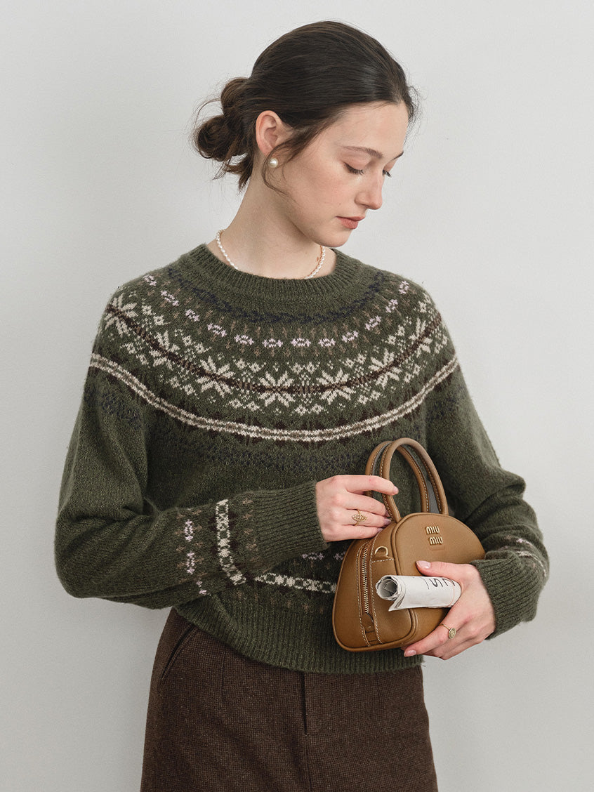 Chiara Fair Isle 100%Wool Sweater