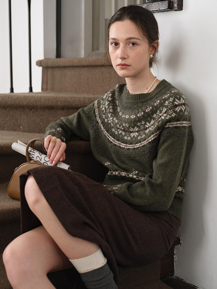 Chiara Fair Isle 100%Wool Sweater