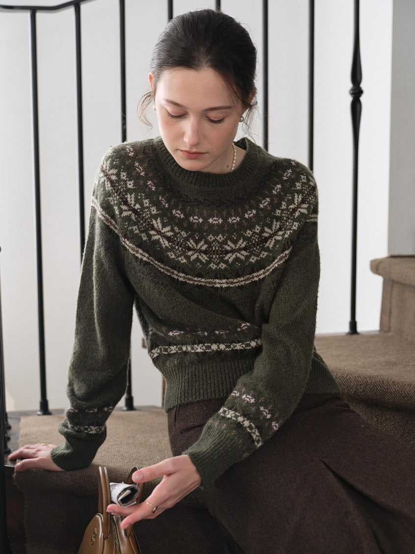 Chiara Fair Isle 100%Wool Sweater