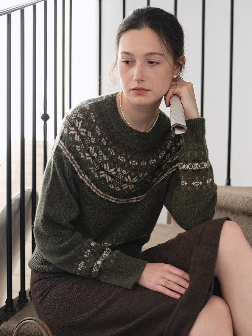 Chiara Fair Isle 100%Wool Sweater