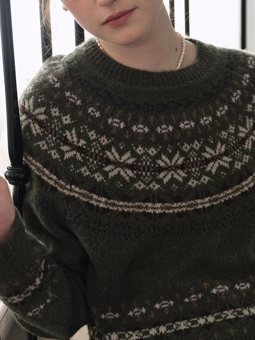 Chiara Fair Isle 100%Wool Sweater