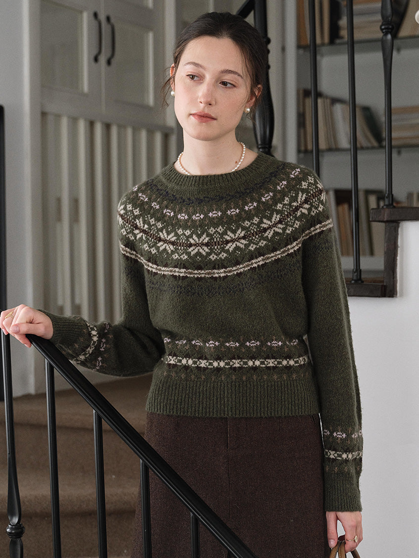 Chiara Fair Isle 100%Wool Sweater