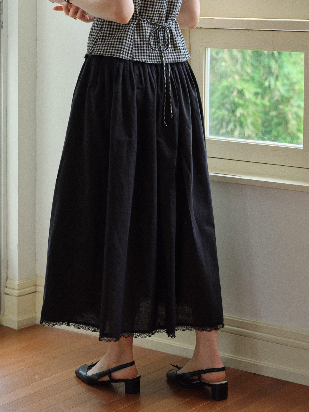 Gracelyn Lace Simple Midi Skirt
