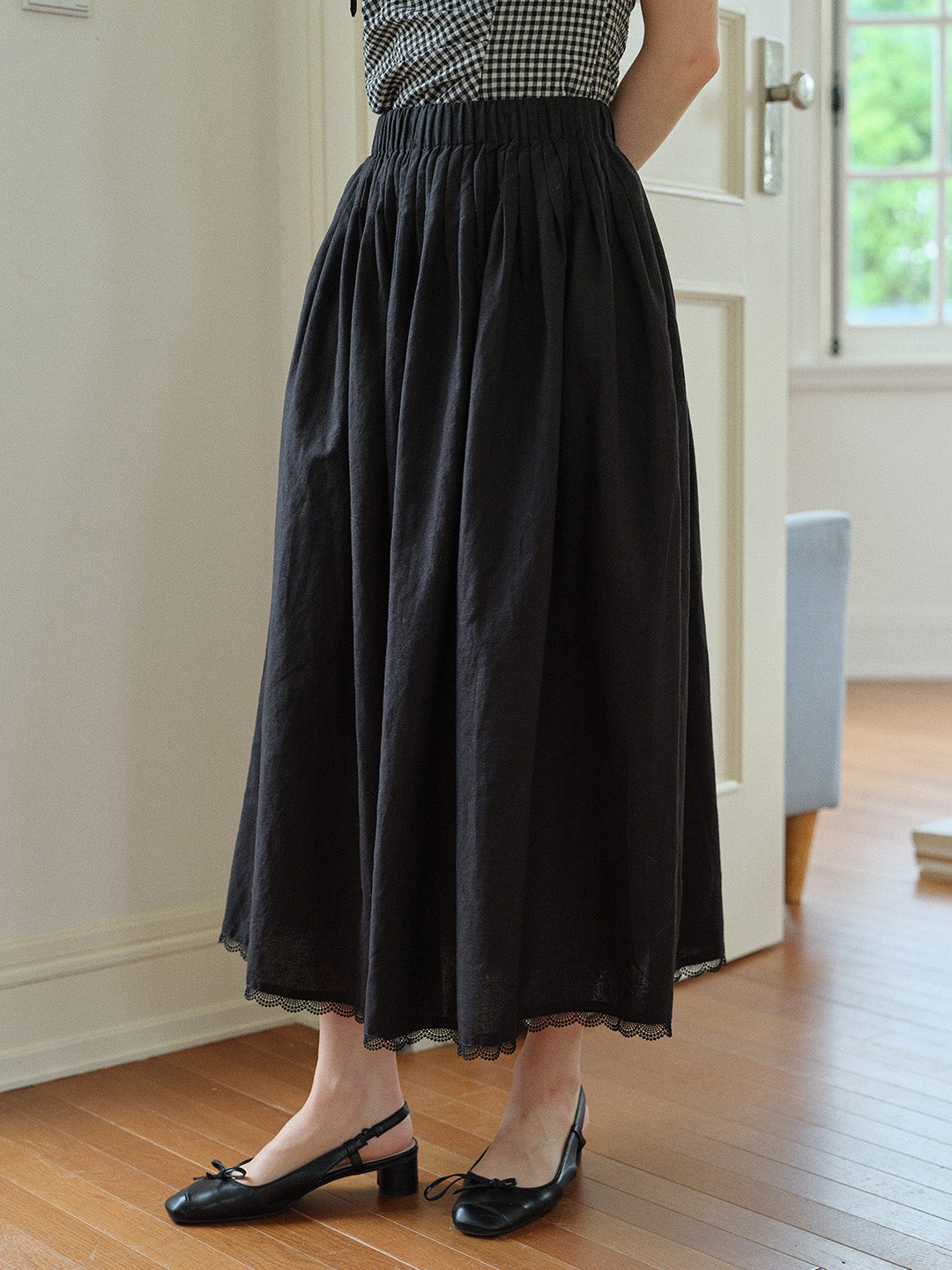 Gracelyn Lace Simple Midi Skirt