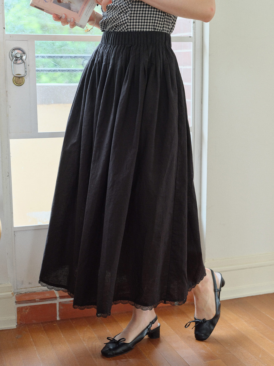 Gracelyn Lace Simple Midi Skirt