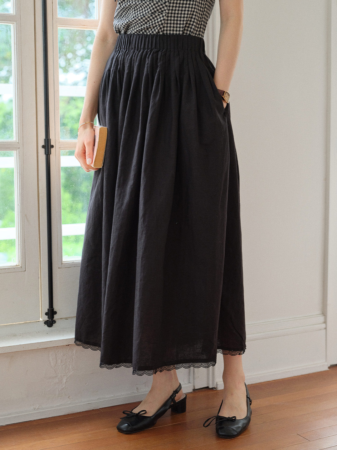 Gracelyn Lace Simple Midi Skirt