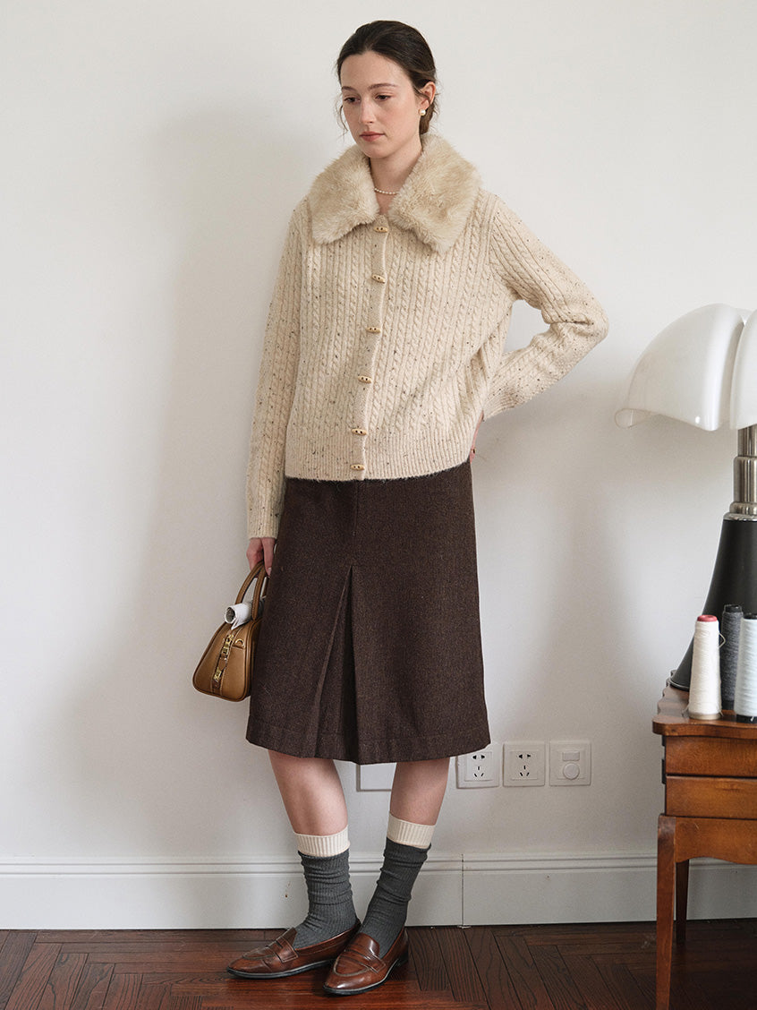 Neve Toggle-Front Cable Knit Cardigan