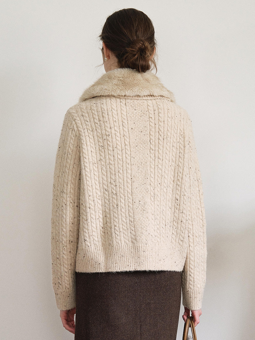 Neve Toggle-Front Cable Knit Cardigan