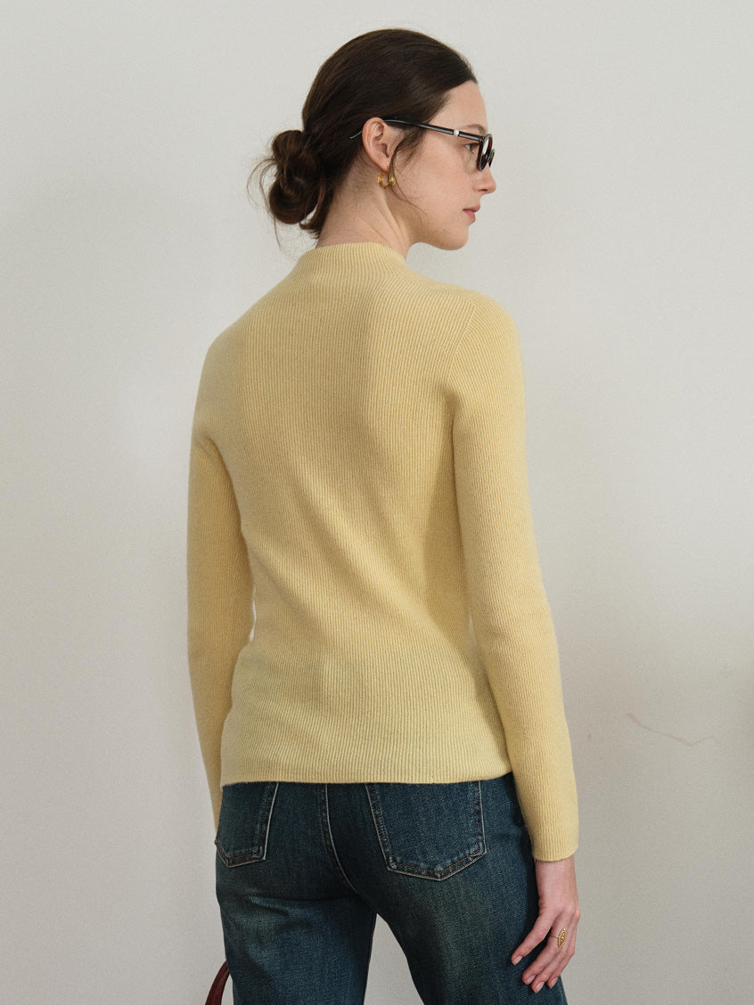 Sabra Ribbed Wool-Cashmere Sweater