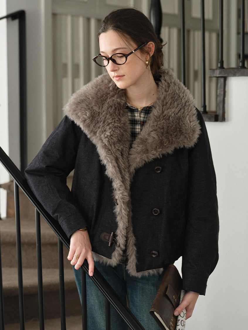 Roisin Toggle-Front Faux-Fur Padded Jacket