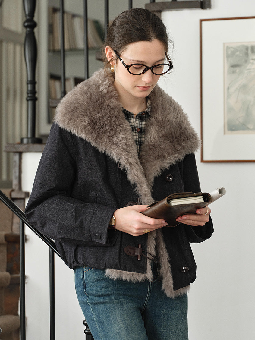 Roisin Toggle-Front Faux-Fur Padded Jacket