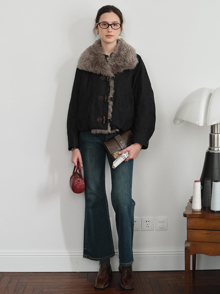 Roisin Toggle-Front Faux-Fur Padded Jacket