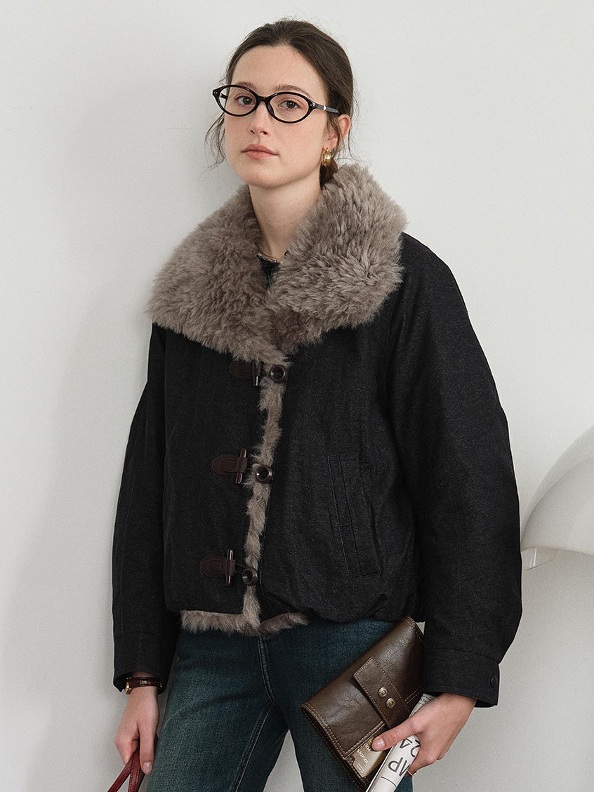 Roisin Toggle-Front Faux-Fur Padded Jacket