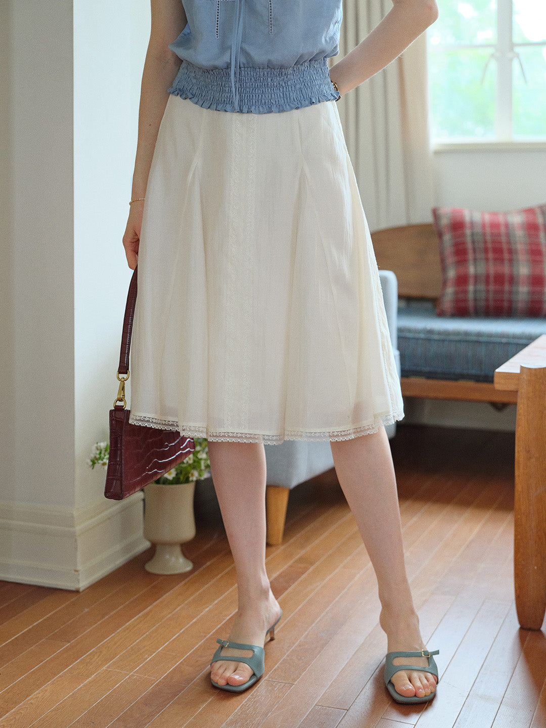 Vanessa French Loose Midi Skirt