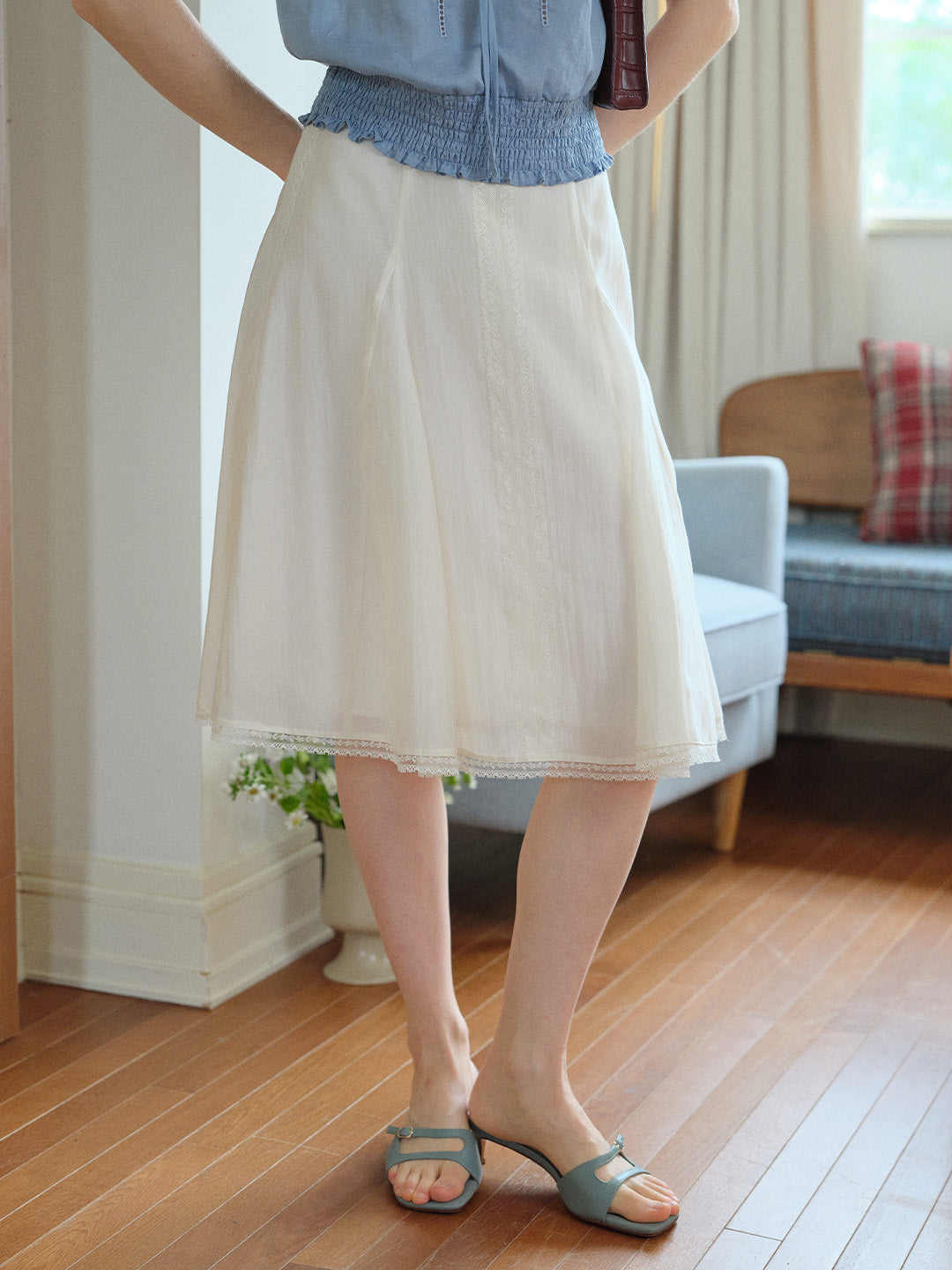 Vanessa French Loose Midi Skirt