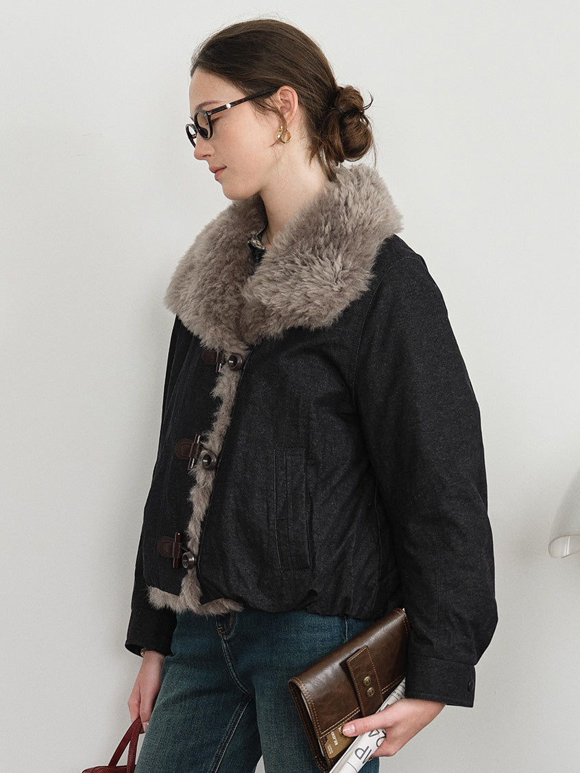 Roisin Toggle-Front Faux-Fur Padded Jacket
