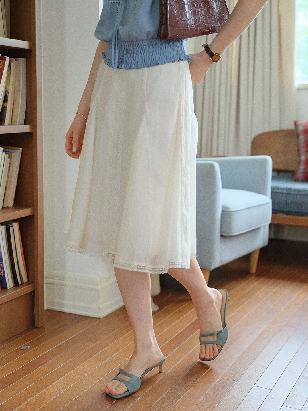 Vanessa French Loose Midi Skirt