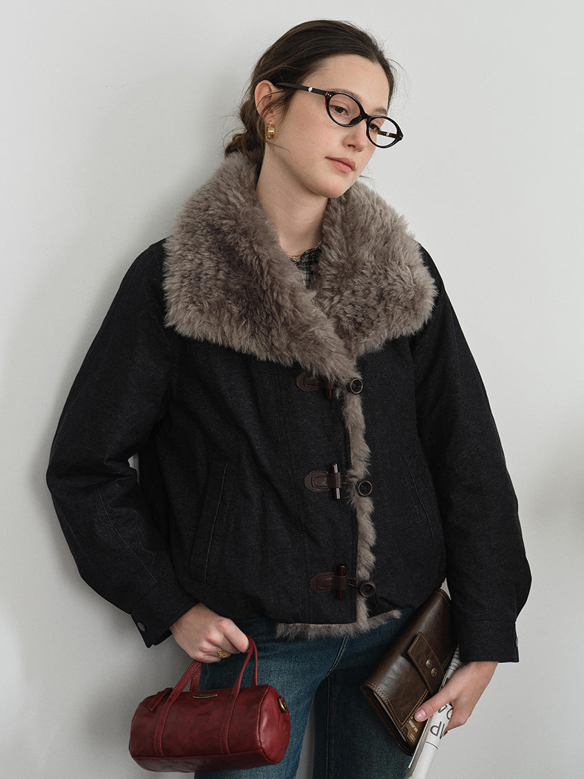 Roisin Toggle-Front Faux-Fur Padded Jacket