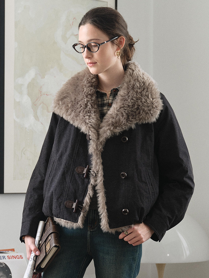 Roisin Toggle-Front Faux-Fur Padded Jacket