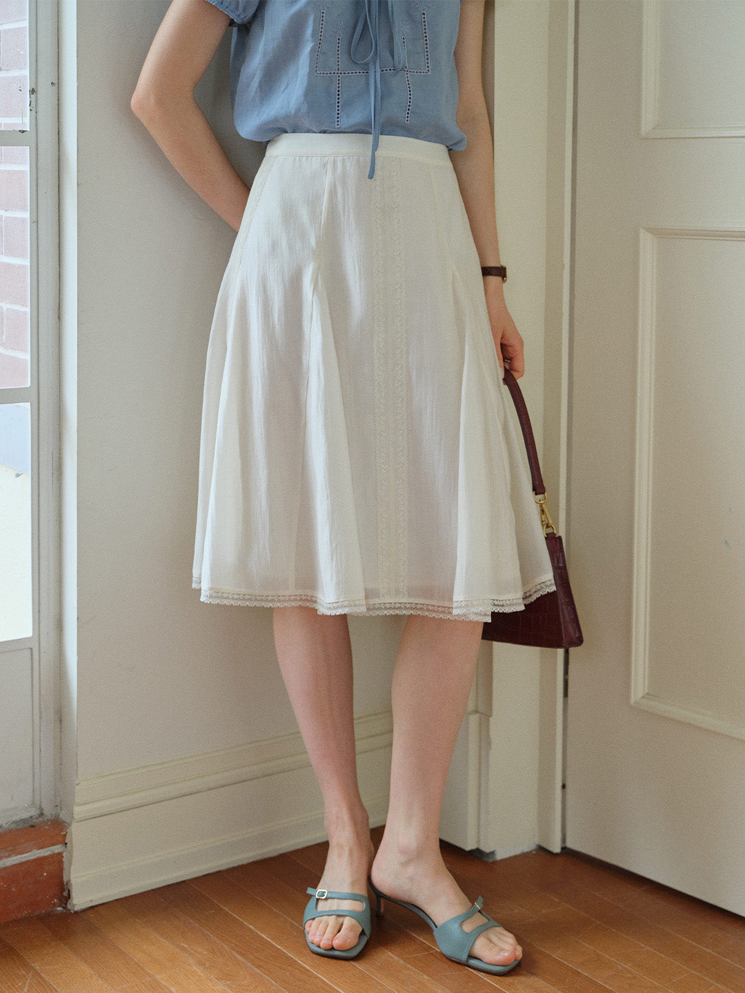 Vanessa French Loose Midi Skirt