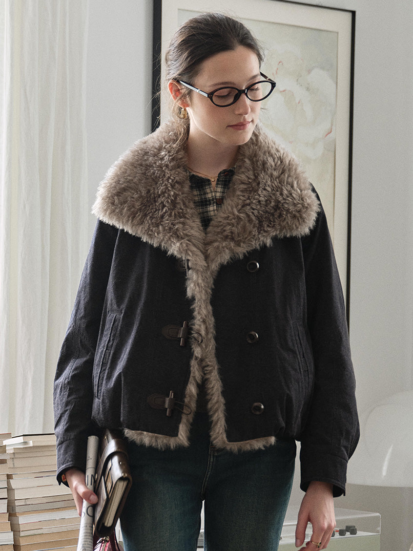 Roisin Toggle-Front Faux-Fur Padded Jacket