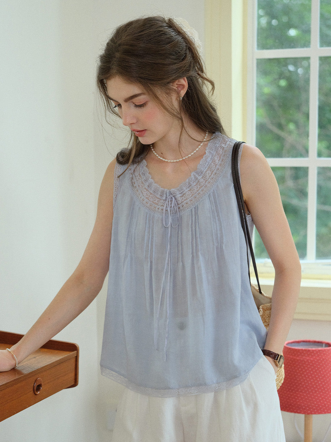 Alayna Round Neck Lace Blouse