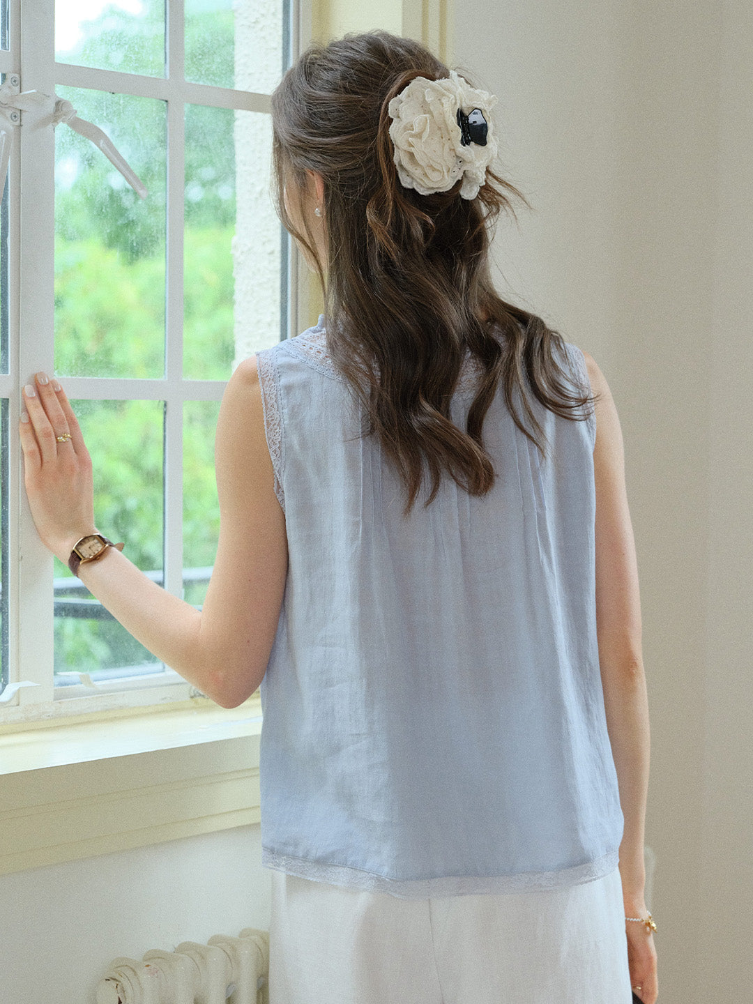 Alayna Round Neck Lace Blouse