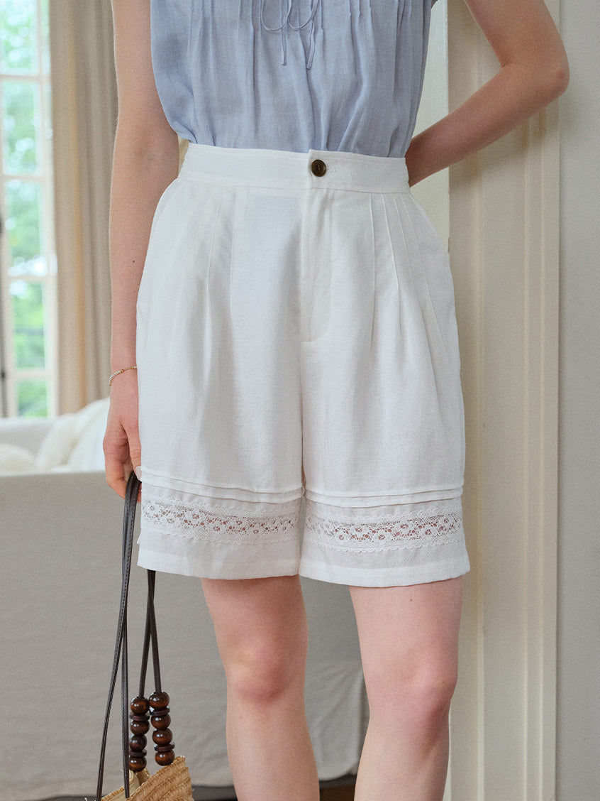 Elise Loose Lace Embroidery Shorts