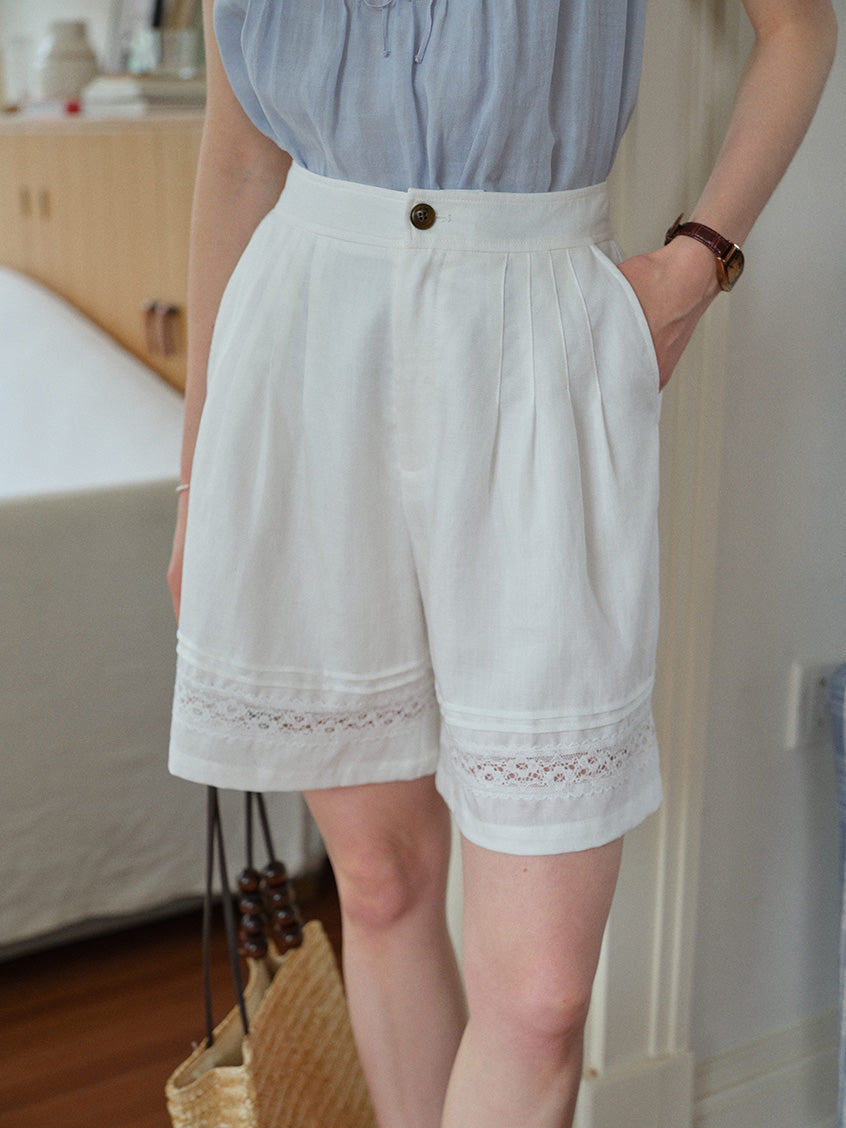 Elise Loose Lace Embroidery Shorts