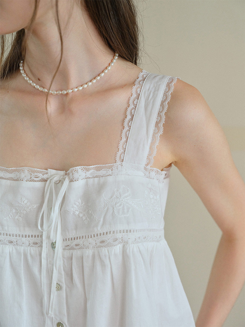 オフィーリア5 Ophelia 100%Cotton Lace Embroidery Top